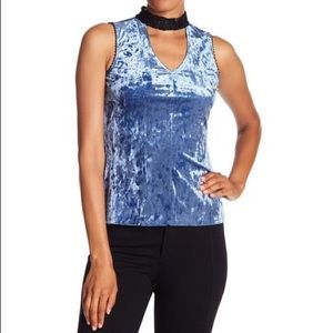 ❌SOLD❌Anthropologie Velvet Tank with Lace Trim